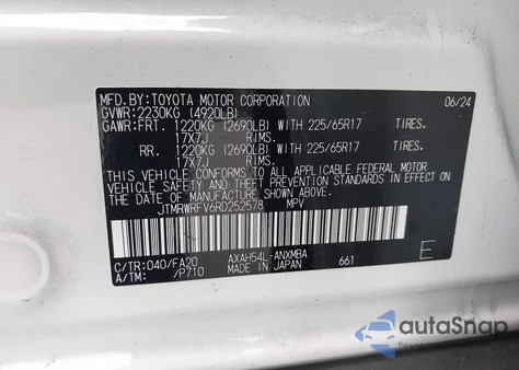 2024 Toyota Rav4 Xle from USA, damaged, VIN JTMRWRFV6RD252578